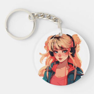 Anime Serenade: Turquoise Melody Keychain