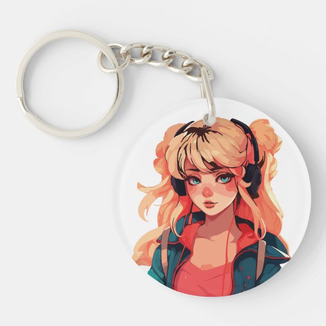 Anime Serenade: Turquoise Melody Keychain (Front)
