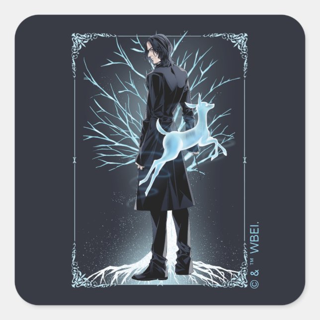 Anime Severus Snape's Doe Patronus Square Sticker (Front)
