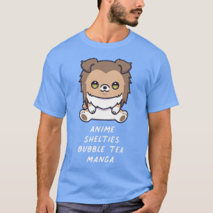 Anime Shelties Bubble Tea Manga Kawaii Dog Lover O T-Shirt