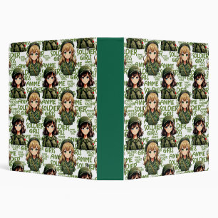 Anime Soldier Girls Pattern Design  Binder