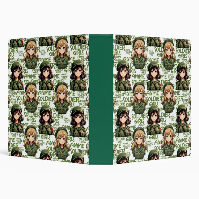 Anime Soldier Girls Pattern Design  Binder (Background)