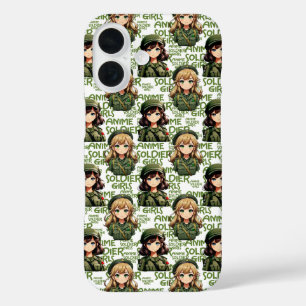 Anime Soldier Girls Pattern Design iPhone 16 Case