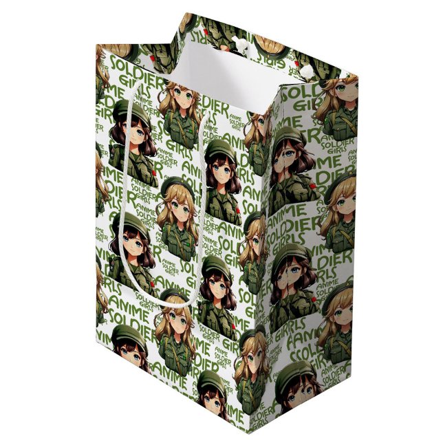 Anime Soldier Girls Pattern Design  Medium Gift Bag (Creator Uploaded)