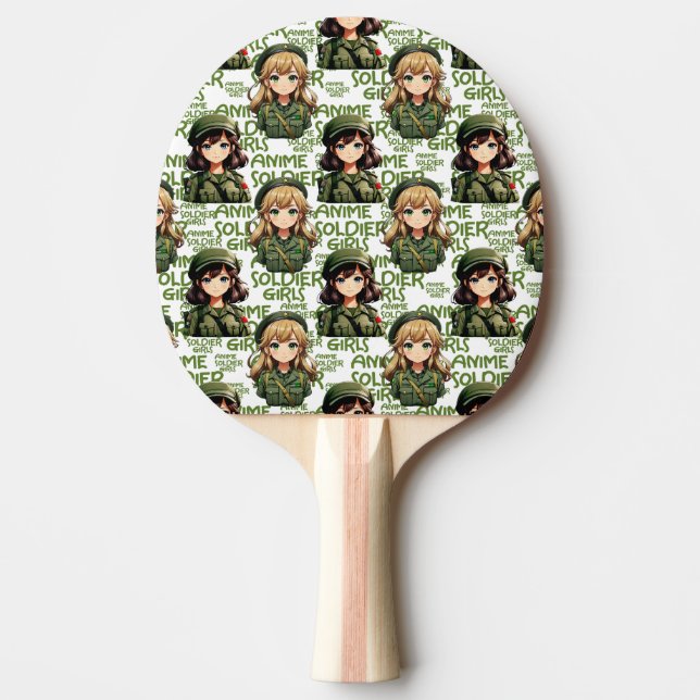 Anime Soldier Girls Pattern Design  Ping Pong Paddle (Front)