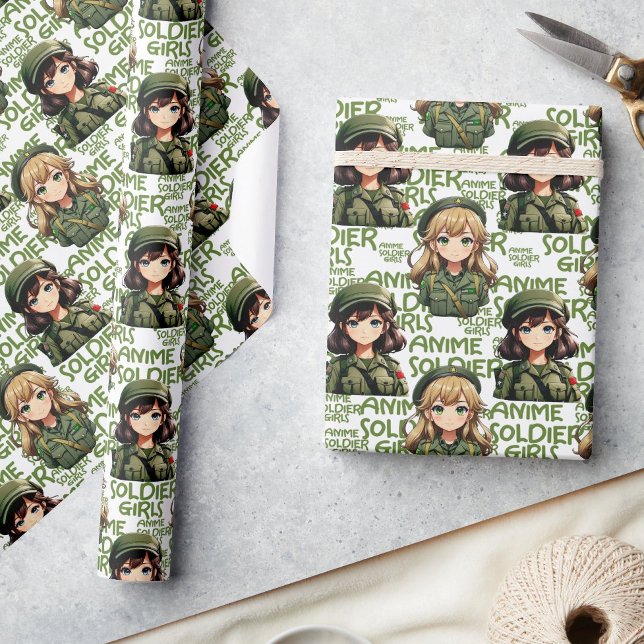 Anime Soldier Girls Pattern Design  Wrapping Paper (Creator Uploaded)