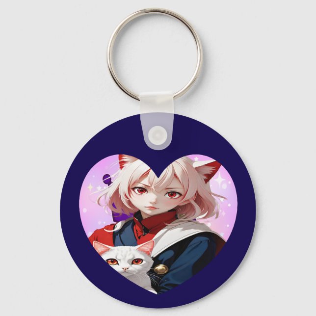  Anime Soul & Feline Eyes Keychain (Front)