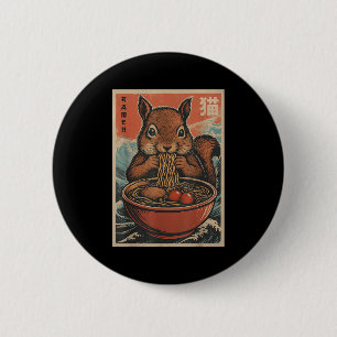Anime Squirrel Ramen Japanese Kawaii Gifts For Men 2 Inch Round Button