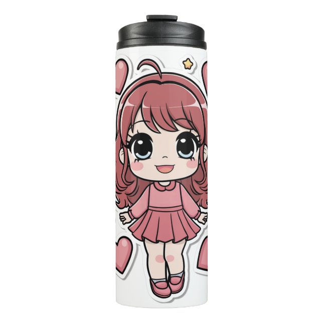 anime sticker design clear bottle (Front)