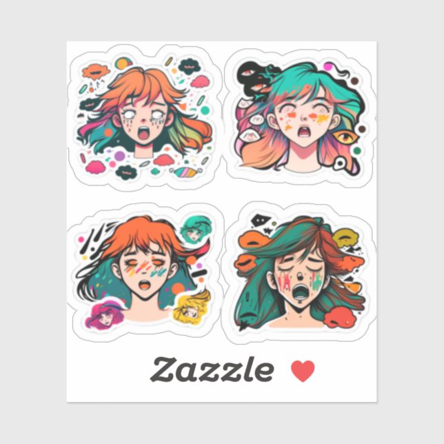 "anime stickers for laptop" "anime stickers for ca (Sheet)