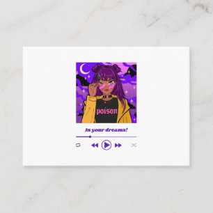 anime style featuring a cool woman business card