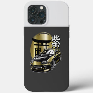 ANIME STYLE GOLDEN DRIFTING CAR iPhone 13 PRO MAX CASE
