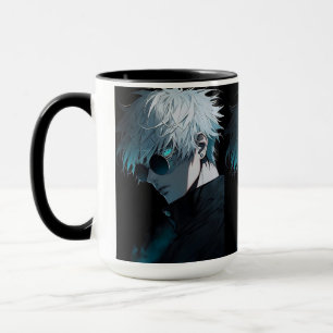 Anime Style Mug – Cool White Hair Character  