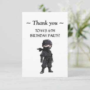 Anime Style Ninja Warrior Boys Birthday Party Thank You Card