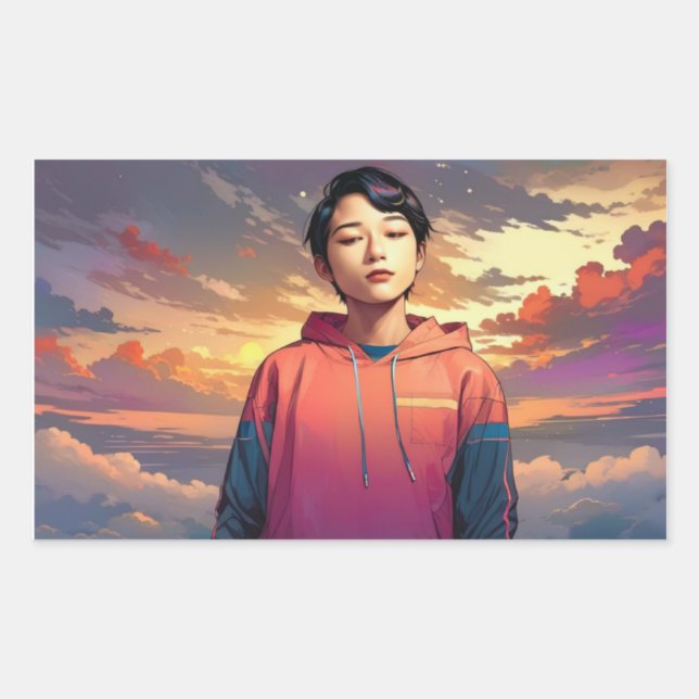 anime style portrait sticker (Front)