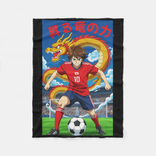 Anime Style Soccer Footbyll Forward Hero Power Gol Fleece Blanket