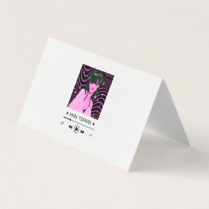 anime style with a customizable media player business card