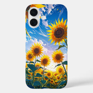 Anime Summer Sunflower Field iPhone 16 Case