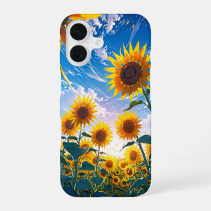 Anime Summer Sunflower Field iPhone 16 Case