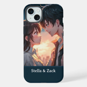 Anime Sunset Couple iPhone 15 Plus Case