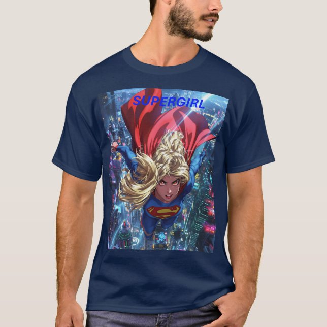 Anime Supergirl Dark Tee (Front)