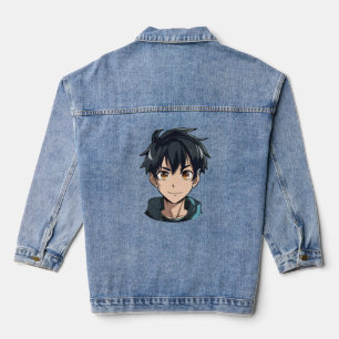 Anime Superpower Delight - Young Man Character Denim Jacket