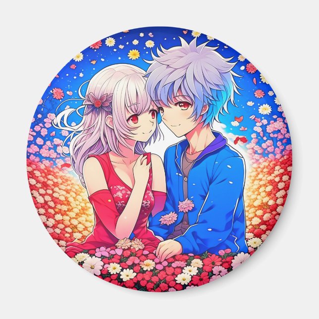 Anime Themed Valentine's Day Party Magnet (Front)