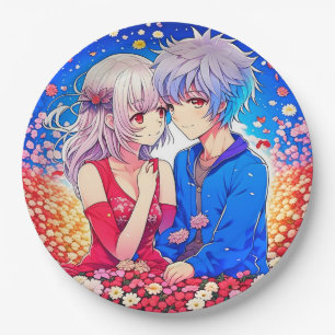 Anime Themed Valentine's Day Party Paper Plate