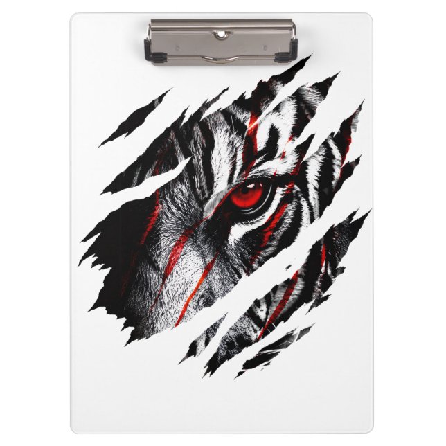 Anime Tiger Eyes Through Scratch Clipboard (Front)