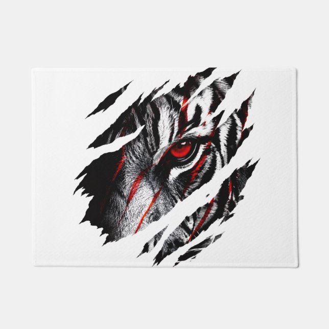 Anime Tiger Eyes Through Scratch Doormat (Front)