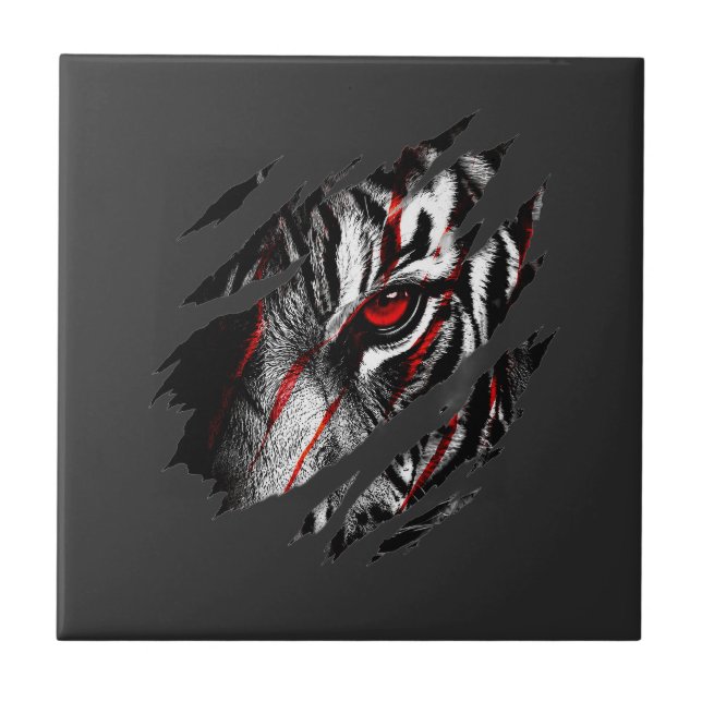 Anime Tiger Eyes Through Scratch Tile (Front)