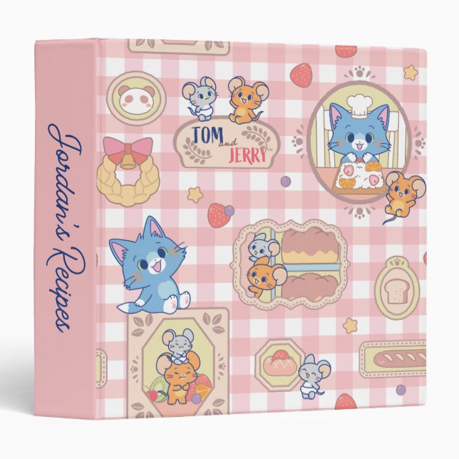 Anime Tom and Jerry Bakery Pattern Binder (Front/Spine)