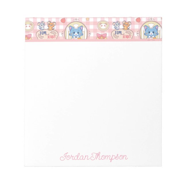 Anime Tom and Jerry Bakery Pattern Notepad (Front)