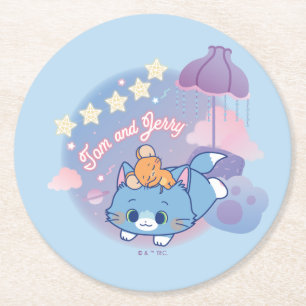 Anime Tom and Jerry Dreamy Nights Round Paper Coaster