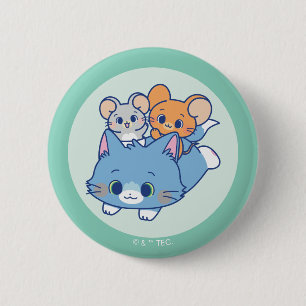 Anime Tom, Jerry, and Tuffy 2 Inch Round Button