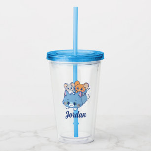 Anime Tom, Jerry, and Tuffy Acrylic Tumbler