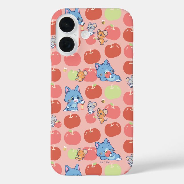 Anime Tom, Jerry, and Tuffy Apple Pattern Case-Mate iPhone Case (Back)