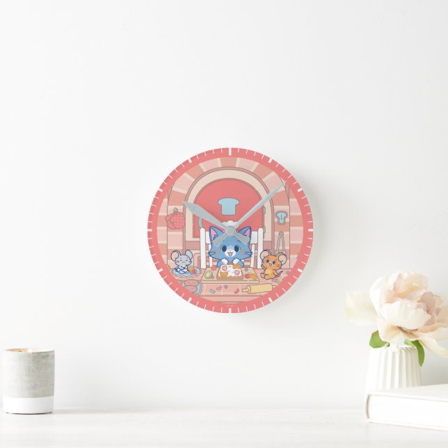 Anime Tom, Jerry, and Tuffy Bakery Round Clock (Home)