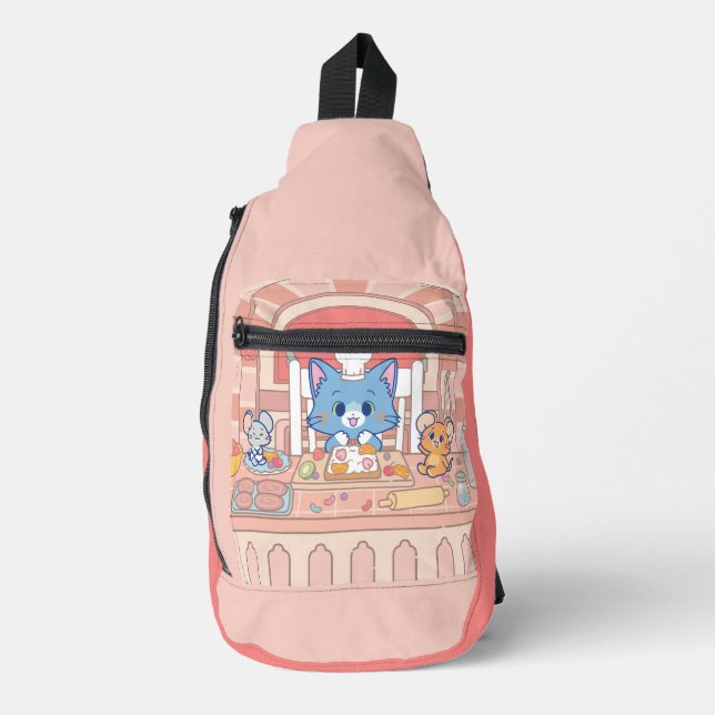 Anime Tom, Jerry, and Tuffy Bakery Sling Bag (Front)