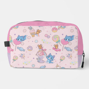 Anime Tom, Jerry, and Tuffy Candyland Pattern Dopp Kit