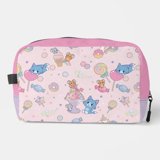 Anime Tom, Jerry, and Tuffy Candyland Pattern Dopp Kit (Front)