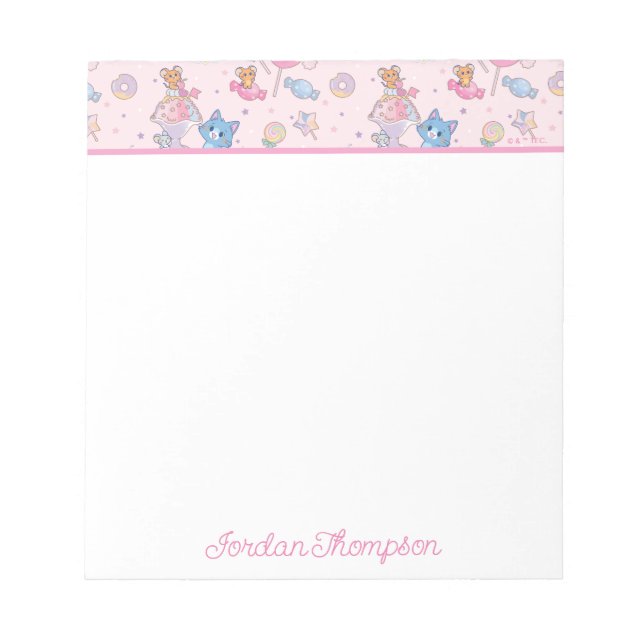 Anime Tom, Jerry, and Tuffy Candyland Pattern Notepad (Front)