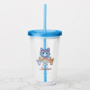 Anime Tom, Jerry, and Tuffy Dessert Parlor Acrylic Tumbler