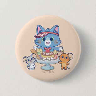 Anime Tom, Jerry, and Tuffy Dessert Parlour 2 Inch Round Button