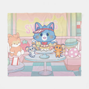 Anime Tom, Jerry, and Tuffy Dessert Parlour Fleece Blanket