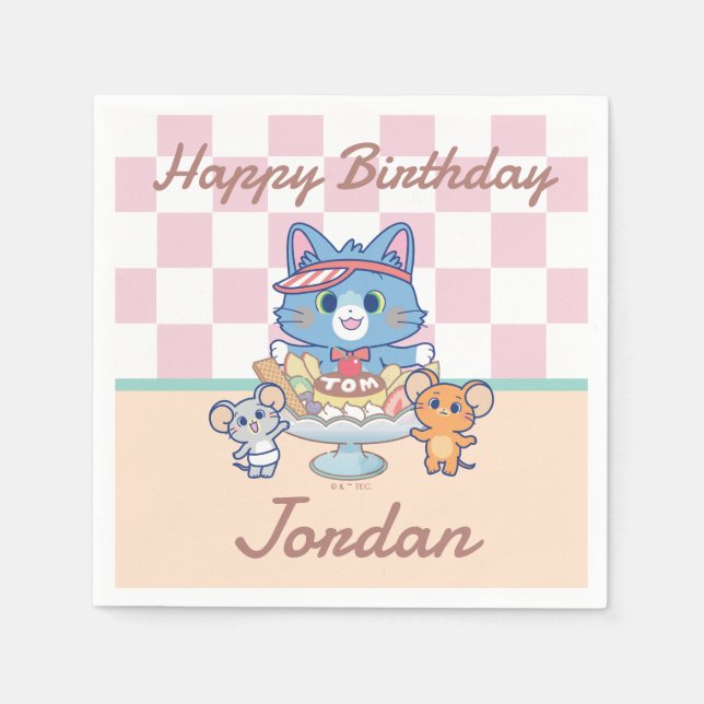 Anime Tom, Jerry, and Tuffy Dessert Parlour Napkin (Front)