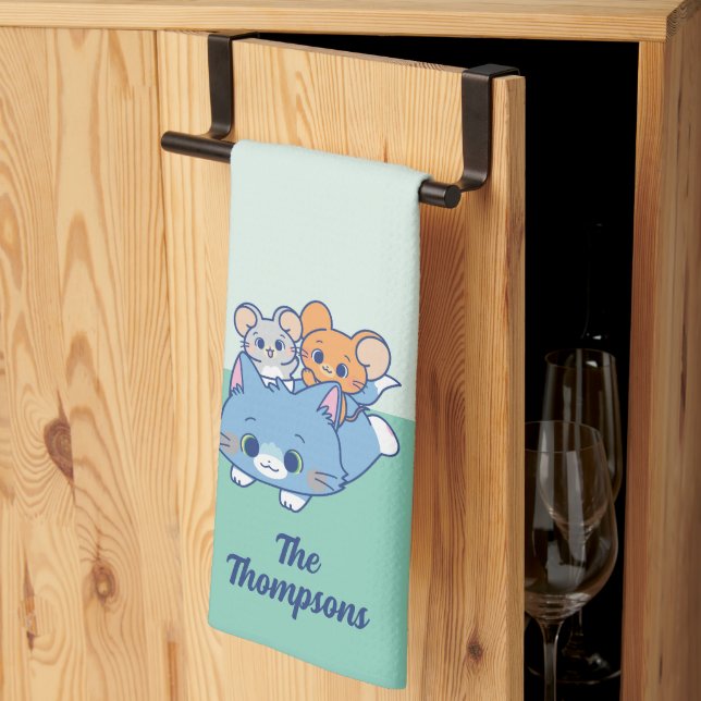 Anime Tom, Jerry, and Tuffy Kitchen Towel (Thirds Fold)