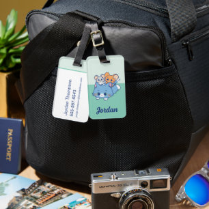Anime Tom, Jerry, and Tuffy Luggage Tag