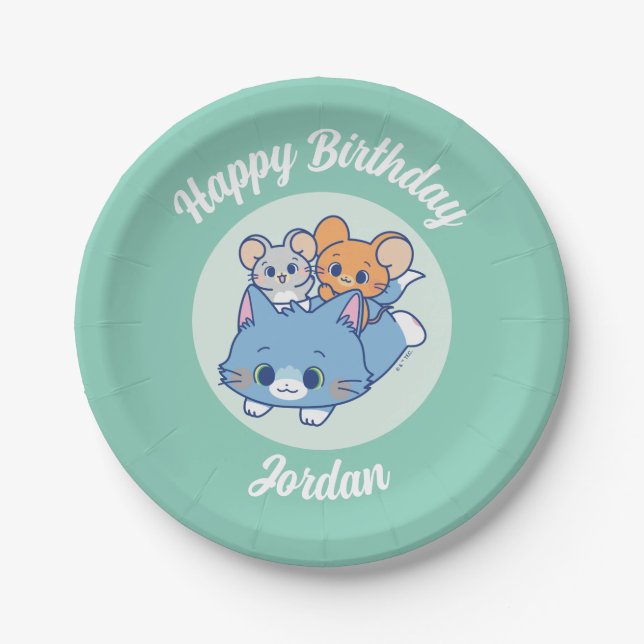 Anime Tom, Jerry, and Tuffy Paper Plate (Front)