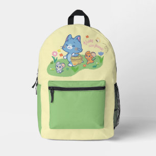 Anime Tom, Jerry, and Tuffy Picnic Printed Backpack